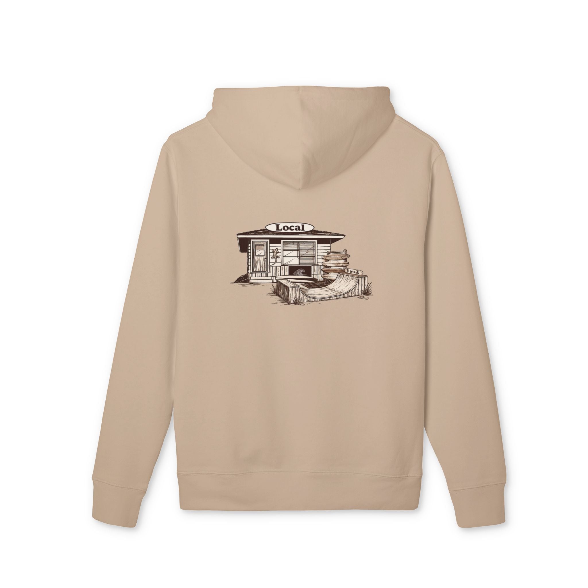 Surf Shop Sketch Organic Spun Cotton hoodie