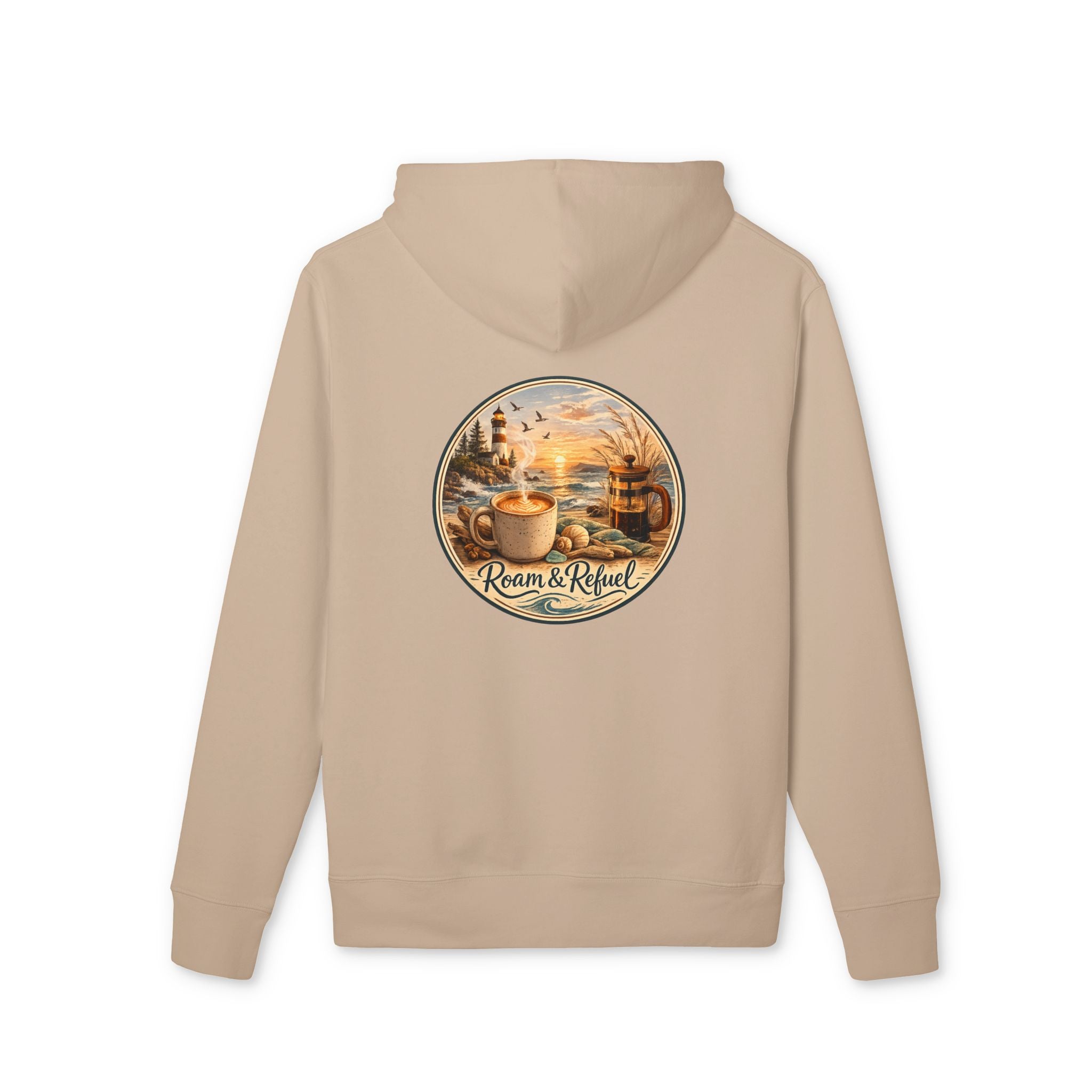 Retro Camper 'Roam & Relax' Vintage Outdoors Organic Cotton Hoodie