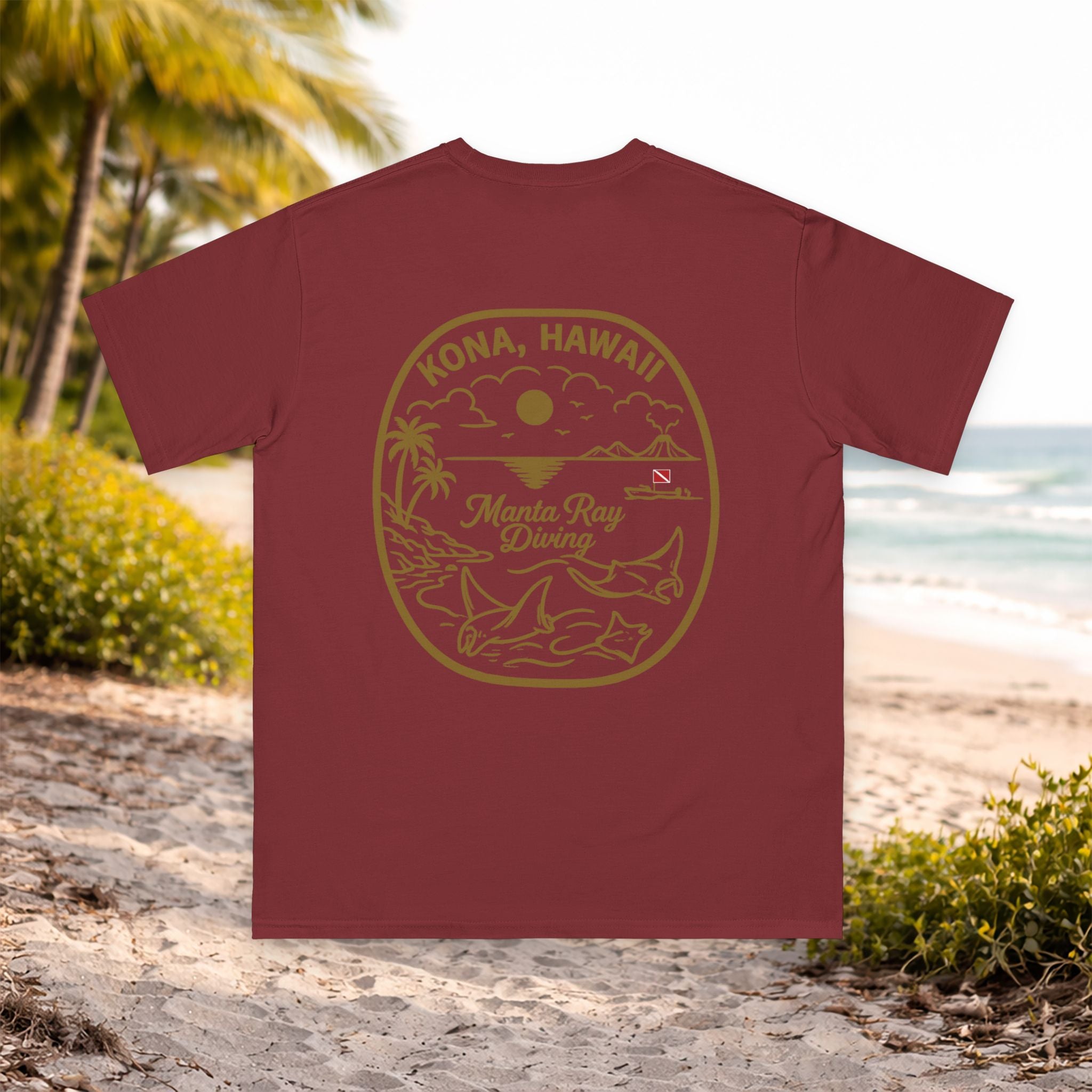Kona Hawaii Manta Ray Diving Organic Cotton Shirt