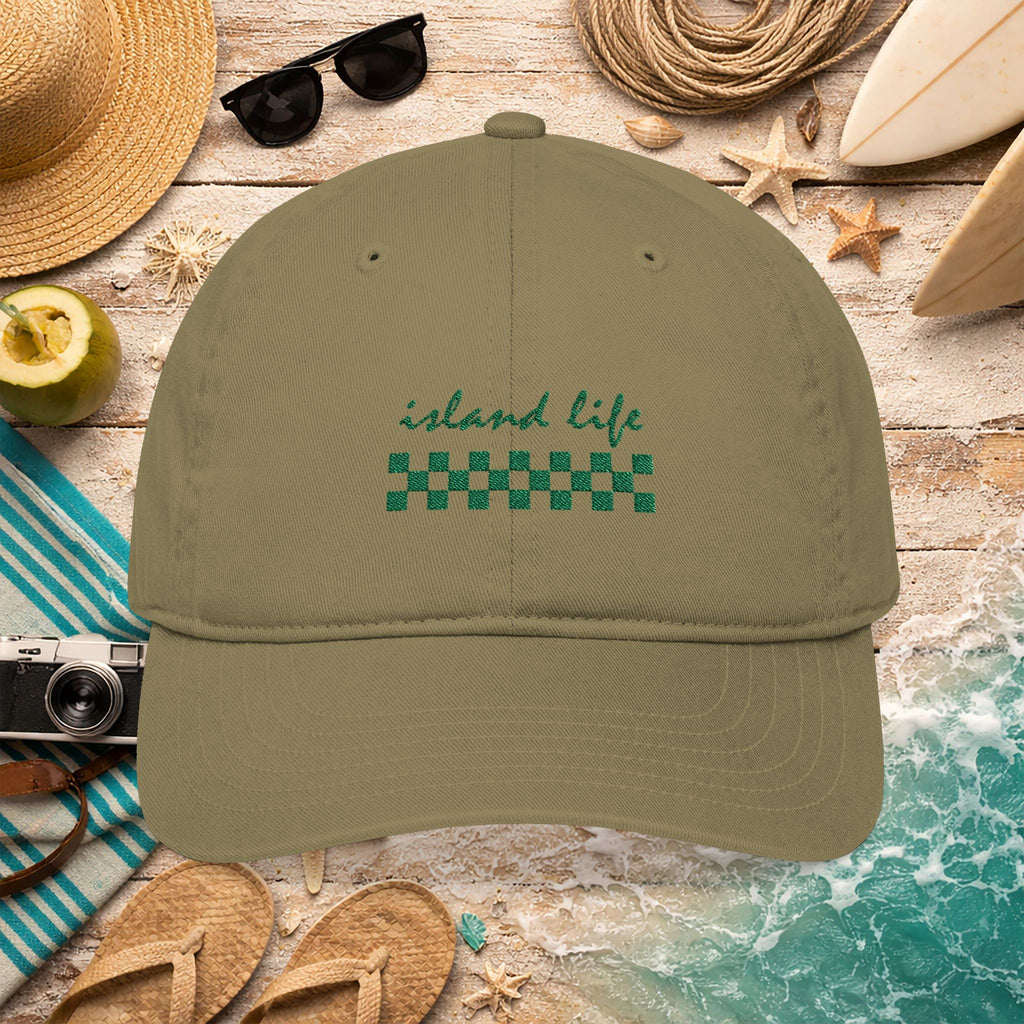 Island Life Embroidered Organic Cotton Beach Hat