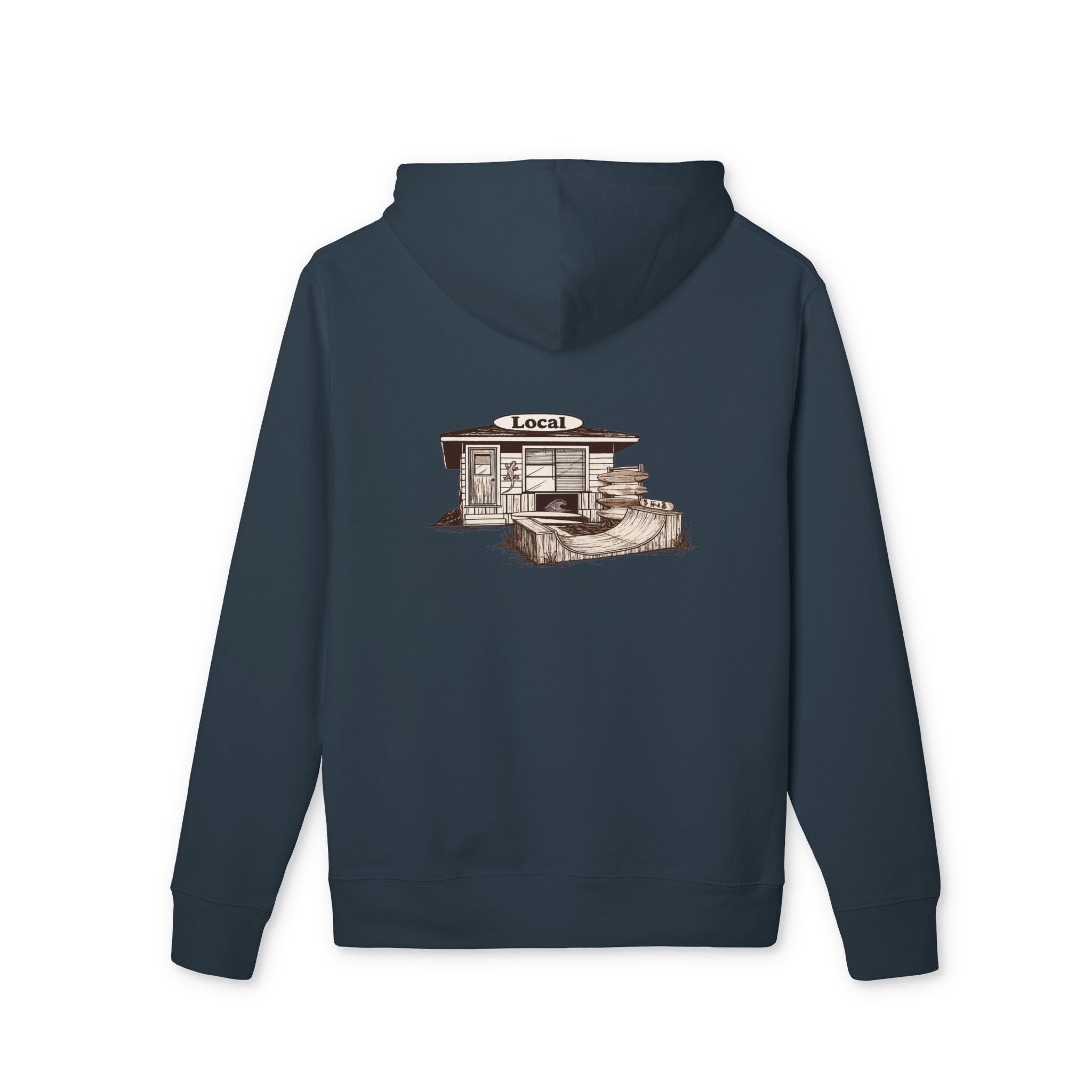Surf Shop Sketch Organic Spun Cotton hoodie