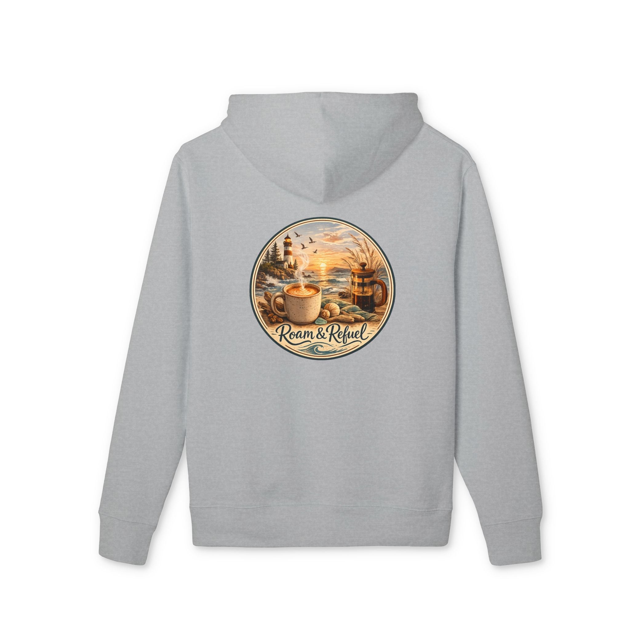 Retro Camper 'Roam & Relax' Vintage Outdoors Organic Cotton Hoodie