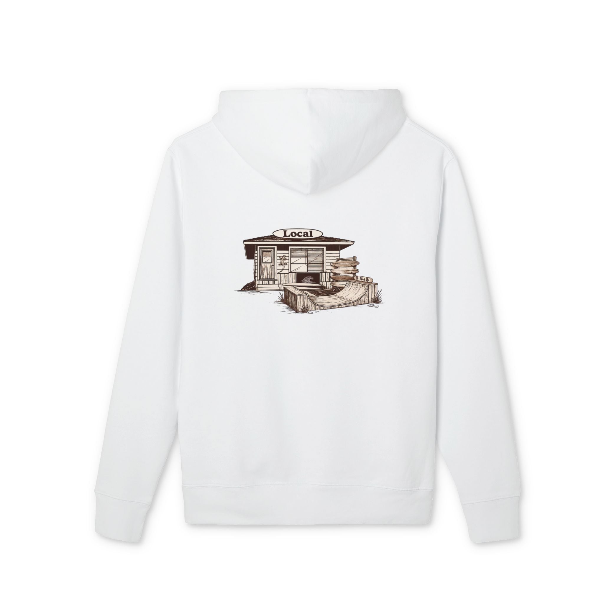 Surf Shop Sketch Organic Spun Cotton hoodie